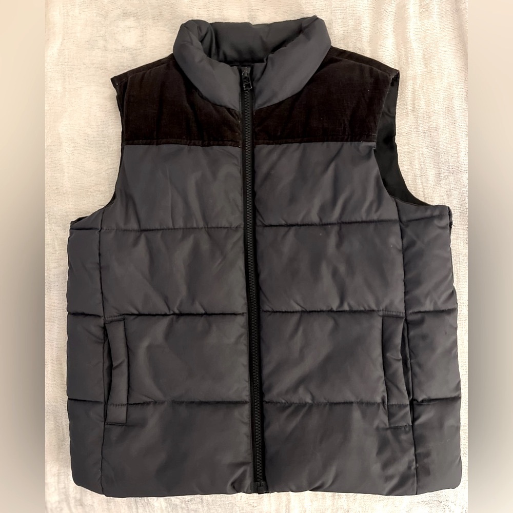 Puffer Vest w/ corduroy detail at top, for the rugged, young gentleman! Size 7/8